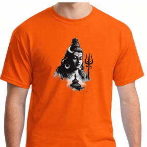 MENS ROUND NEACK GOD SHIVA T-SHIRT
