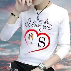 I Love you _R Full Sleeve T-Shirt for Boys & Men (White )